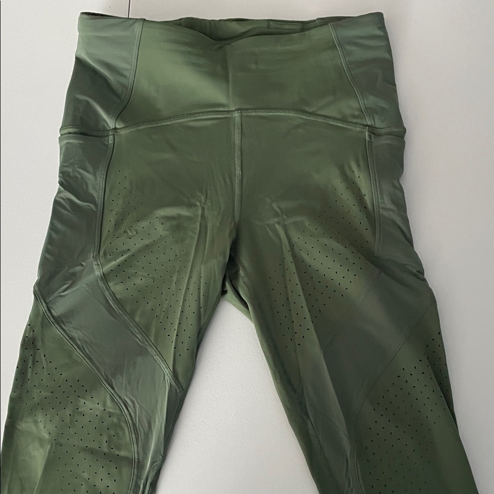 Olive Green Lululemon unique texture Leggings